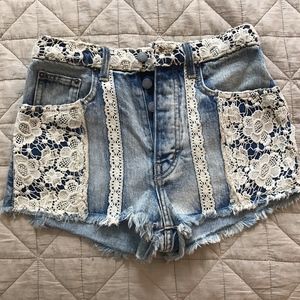 NWT - Carmar Denim & Lace Shorts